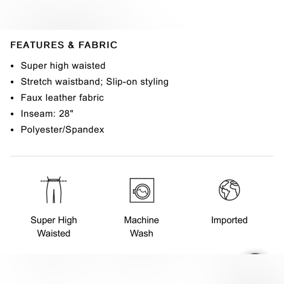 Express Super High Waisted Faux Black Leather Leggings, Size Large #26 - Picture 4 of 5